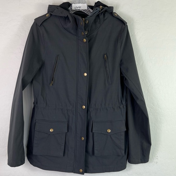 Eden Society Jackets & Blazers - Eden Society Holly Cargo Jacket Women Size:M Hooded Large Pockets Zip & Snaps